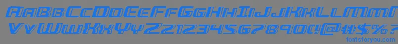 Greasegunexpandital-Schriftart – Blaue Schriften auf grauem Hintergrund