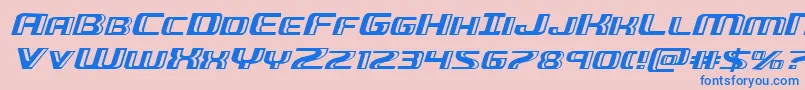 Weitere Informationen zur Greasegunexpandital-Schriftart Greasegunexpandital-Schriftart – Blaue Schriften auf rosa Hintergrund