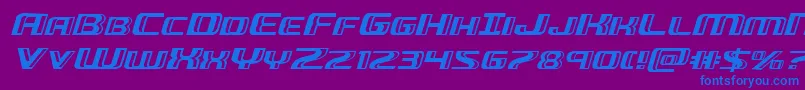 Greasegunexpandital Font – Blue Fonts on Purple Background