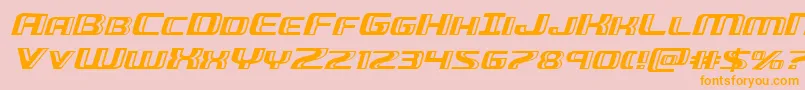 Weitere Informationen zur Greasegunexpandital-Schriftart Greasegunexpandital-Schriftart – Orangefarbene Schriften auf rosa Hintergrund