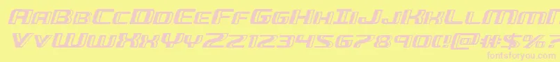 Greasegunexpandital-Schriftart – Rosa Schriften auf gelbem Hintergrund