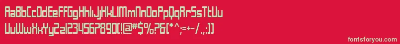 SfLaundromaticCondensed-fontti – vihreät fontit punaisella taustalla