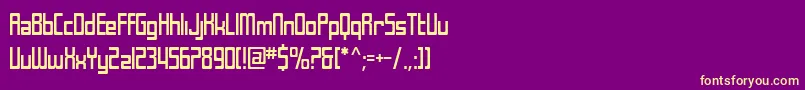 Fonte SfLaundromaticCondensed – fontes amarelas em um fundo roxo
