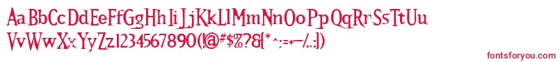 フォントKalls – 白い背景に赤い文字