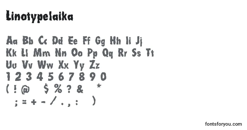 Шрифт Linotypelaika – алфавит, цифры, специальные символы