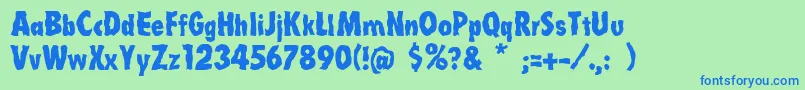 Linotypelaika Font – Blue Fonts on Green Background