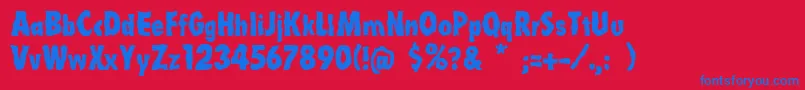 Linotypelaika Font – Blue Fonts on Red Background