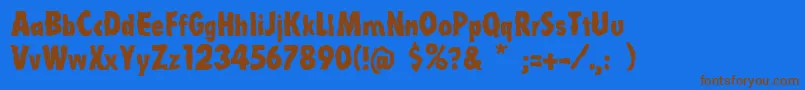 Linotypelaika Font – Brown Fonts on Blue Background