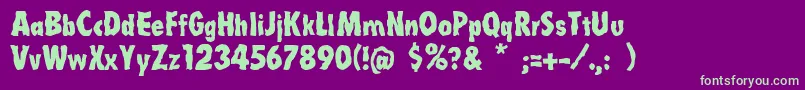 Linotypelaika Font – Green Fonts on Purple Background