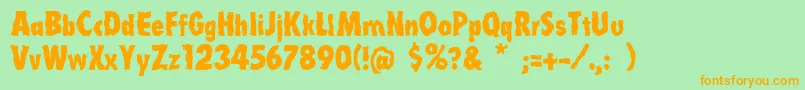 Linotypelaika Font – Orange Fonts on Green Background