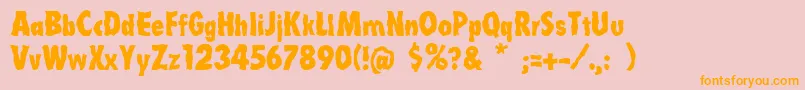 Linotypelaika Font – Orange Fonts on Pink Background