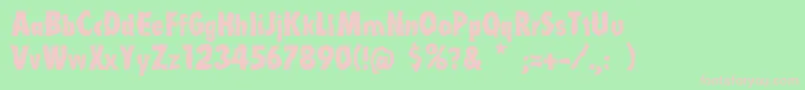 Linotypelaika Font – Pink Fonts on Green Background