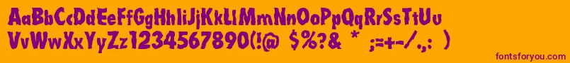 Linotypelaika-fontti – violetit fontit oranssilla taustalla