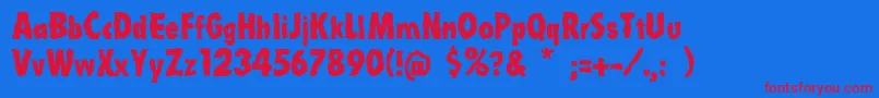 Шрифт Linotypelaika – красные шрифты на синем фоне