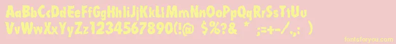 Linotypelaika Font – Yellow Fonts on Pink Background
