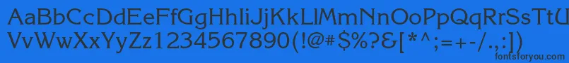 フォントKorinnac – 黒い文字の青い背景
