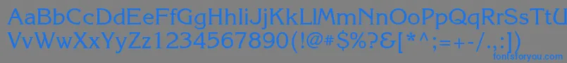 フォントKorinnac – 灰色の背景に青い文字