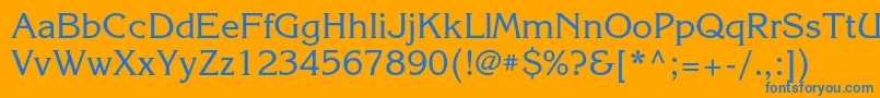 フォントKorinnac – オレンジの背景に青い文字
