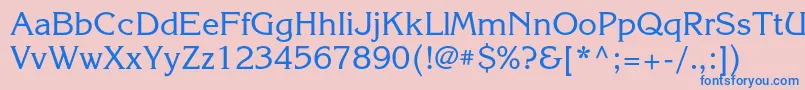 フォントKorinnac – ピンクの背景に青い文字