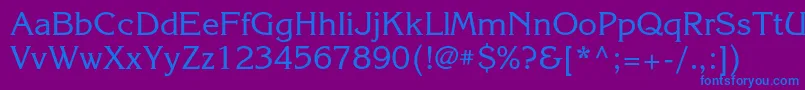 フォントKorinnac – 紫色の背景に青い文字