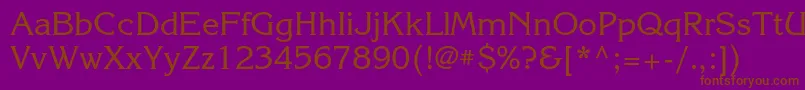 フォントKorinnac – 紫色の背景に茶色のフォント