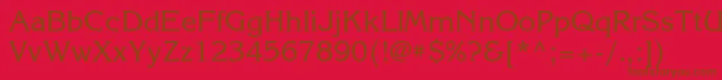 フォントKorinnac – 赤い背景に茶色の文字