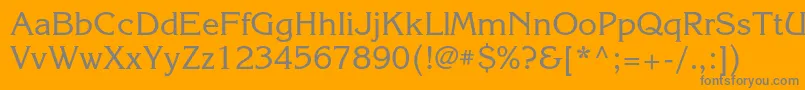 フォントKorinnac – オレンジの背景に灰色の文字