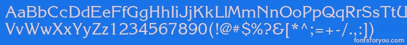 フォントKorinnac – ピンクの文字、青い背景