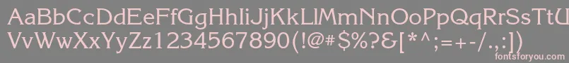 フォントKorinnac – 灰色の背景にピンクのフォント