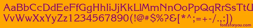 フォントKorinnac – オレンジの背景に紫のフォント