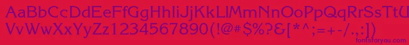 フォントKorinnac – 赤い背景に紫のフォント