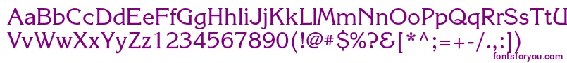 Korinnac-fontti – violetit fontit valkoisella taustalla