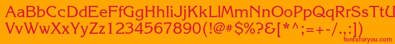 フォントKorinnac – オレンジの背景に赤い文字