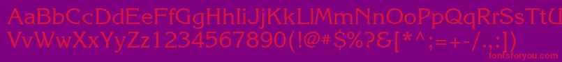 フォントKorinnac – 紫の背景に赤い文字
