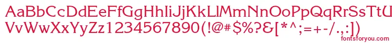 フォントKorinnac – 白い背景に赤い文字