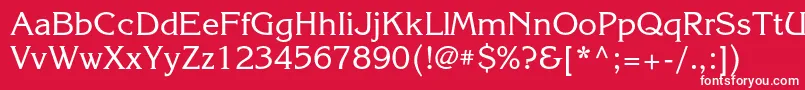 Korinnac-Schriftart – Weiße Schriften auf rotem Hintergrund