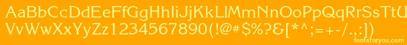 Korinnac Font – Yellow Fonts on Orange Background