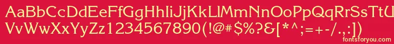 Korinnac-fontti – keltaiset fontit punaisella taustalla