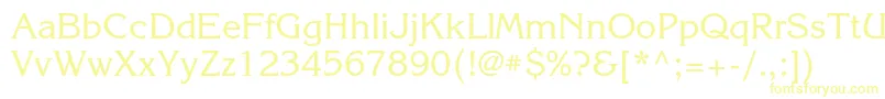 フォントKorinnac – 白い背景に黄色の文字