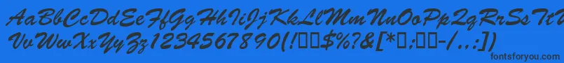 BarcbrushdbBold Font – Black Fonts on Blue Background