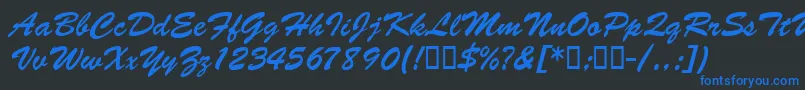 BarcbrushdbBold Font – Blue Fonts on Black Background