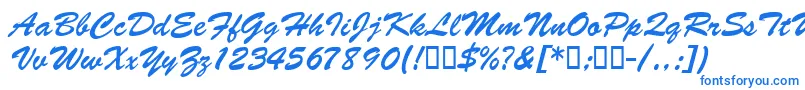 フォントBarcbrushdbBold – 白い背景に青い文字