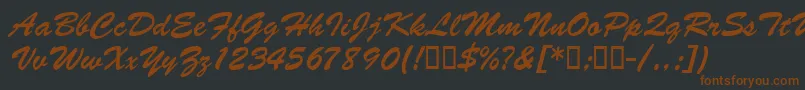 BarcbrushdbBold Font – Brown Fonts on Black Background