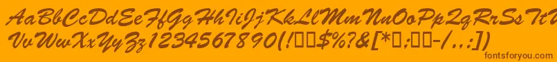 BarcbrushdbBold Font – Brown Fonts on Orange Background