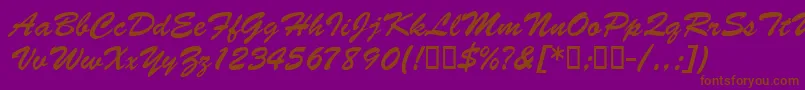 More about BarcbrushdbBold Font BarcbrushdbBold Font – Brown Fonts on Purple Background