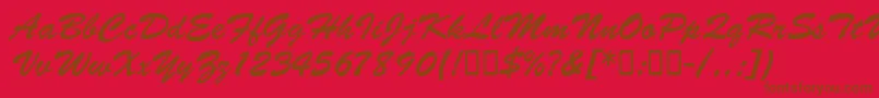 BarcbrushdbBold Font – Brown Fonts on Red Background