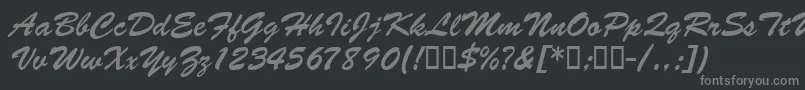 BarcbrushdbBold Font – Gray Fonts on Black Background