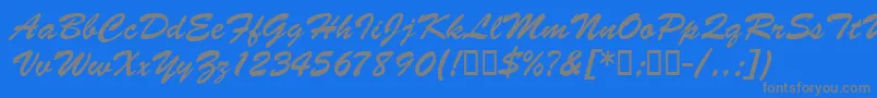 BarcbrushdbBold Font – Gray Fonts on Blue Background