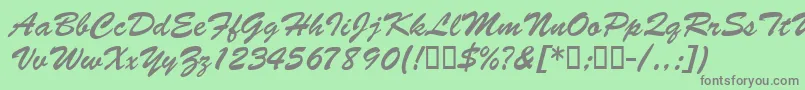 BarcbrushdbBold Font – Gray Fonts on Green Background