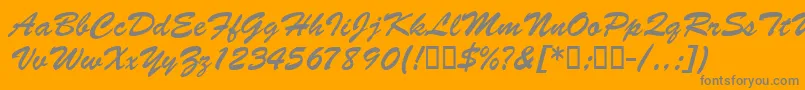 BarcbrushdbBold Font – Gray Fonts on Orange Background